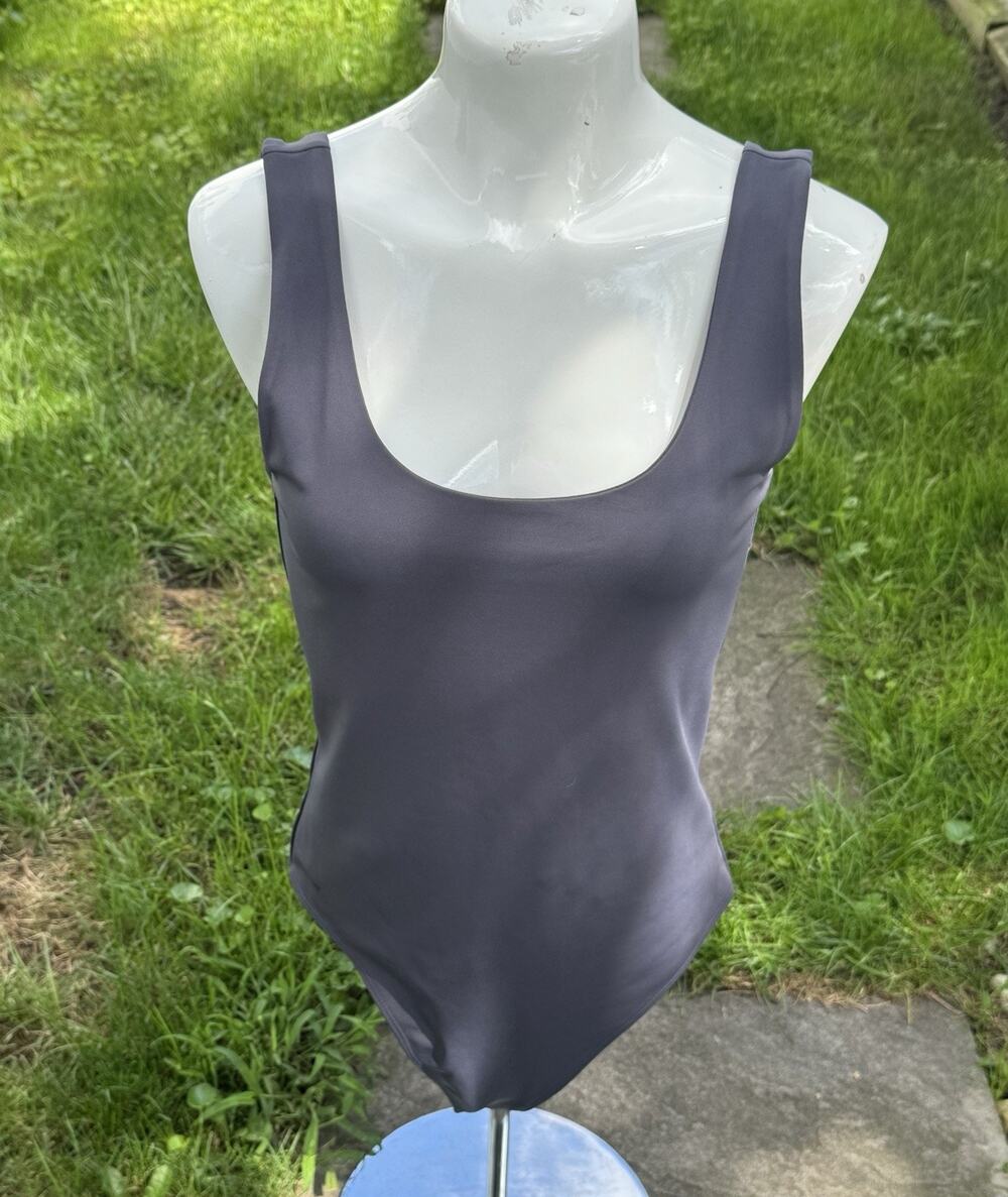 Express Body Contour Bodysuit Size Medium Charcoal Dark Gray